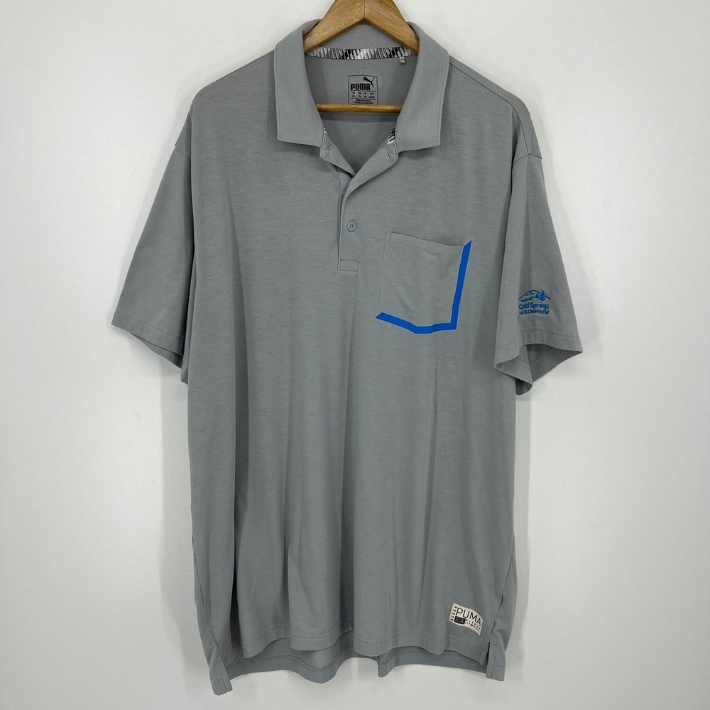 Puma Mens XXL Grey Cold Springs Golf & Country Club Short Sleeve Polo Shirt